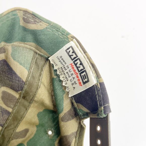 Vintage Whitetail Camouflage Embroidered Hat Hunting Made In USA Baseball Cap - Picture 4 of 4